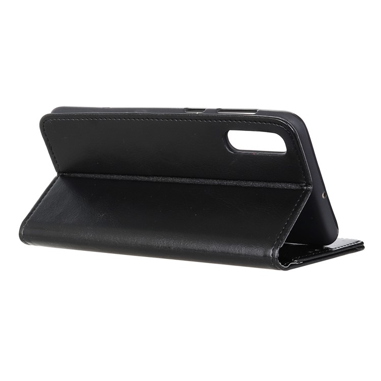 Crazy Horse Skin Protective Ledertasche Für Xiaomi Redmi 9A - Schwarz-4