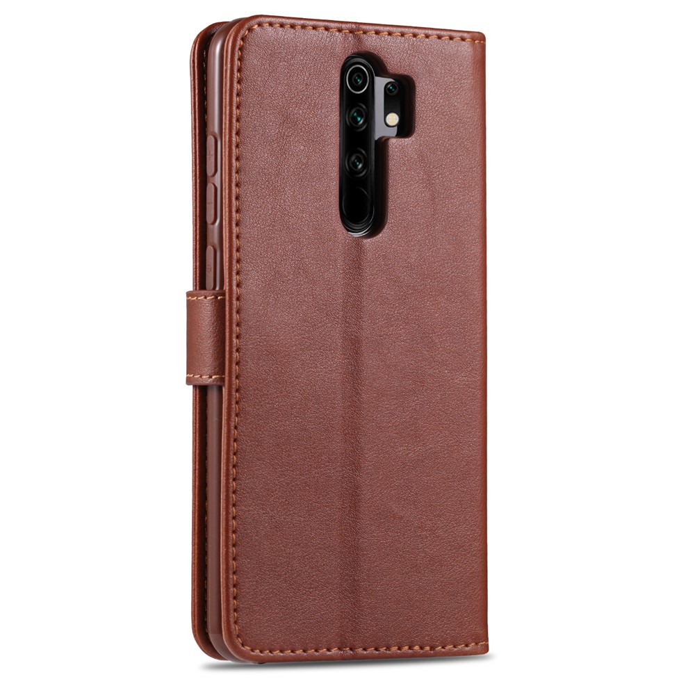 AZNS Phone Shell Leather Shell for Xiaomi Redmi 9 - Brown-3