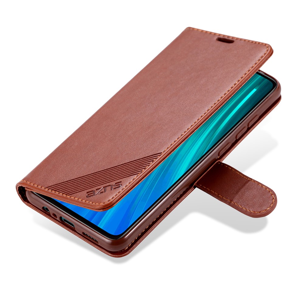 AZNS Phone Shell Leather Shell for Xiaomi Redmi 9 - Brown-4