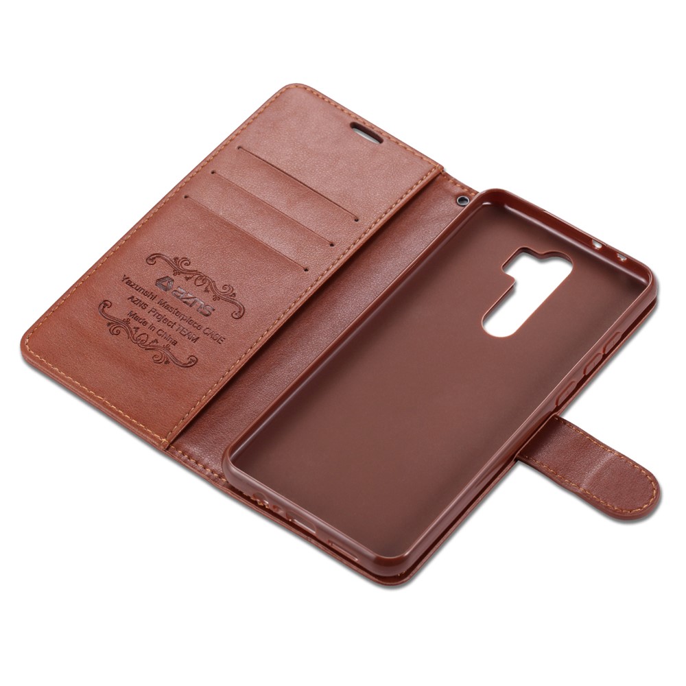AZNS Phone Shell Leather Shell for Xiaomi Redmi 9 - Brown-6