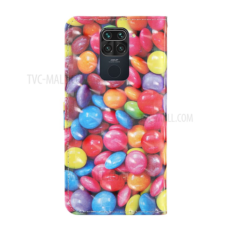 Light Spot Decor Patterned Magnetic Leather Stand Case for Xiaomi Redmi Note 9/Redmi 10X 4G - Colorful Candy-2