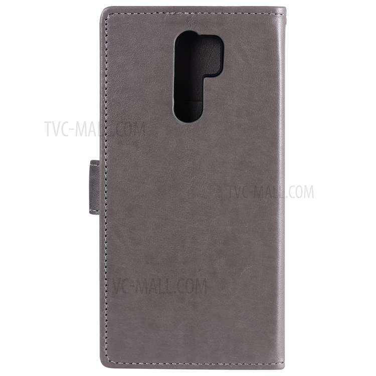 Impression Hibou Couverture En Cuir PU Magnétique Pour Xiaomi Redmi 9 - Gris-3