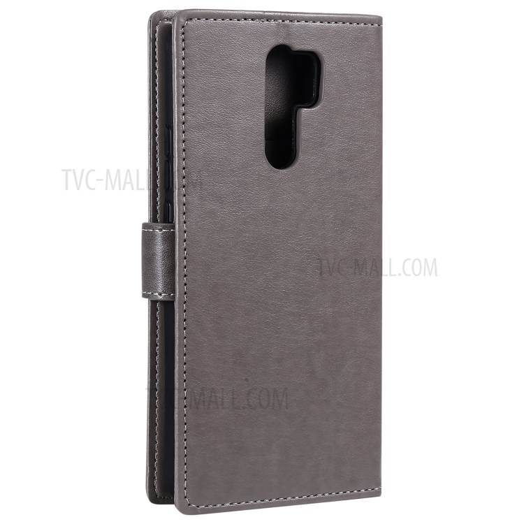 Impression Hibou Couverture En Cuir PU Magnétique Pour Xiaomi Redmi 9 - Gris-5