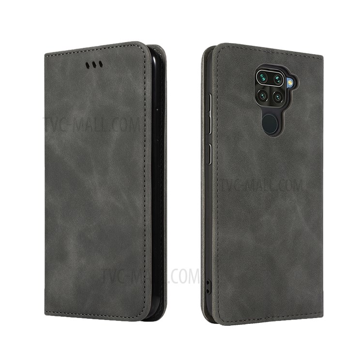 Auto-absorbed Business Style PU Leather Case with Card Slots for Xiaomi Redmi Note 9 - Black-2