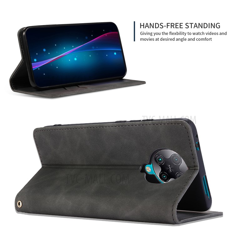 Auto-absorbed Business Style PU Leather Shell for Xiaomi Redmi K30 Pro/Redmi K30 Pro Zoom/Poco F2 Pro - Black-5
