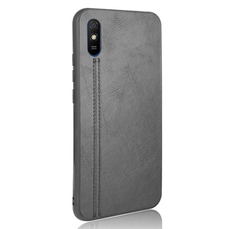 PU Leather Coated PC + TPU Mobile Phone Case for Xiaomi Redmi 9A - Black-4