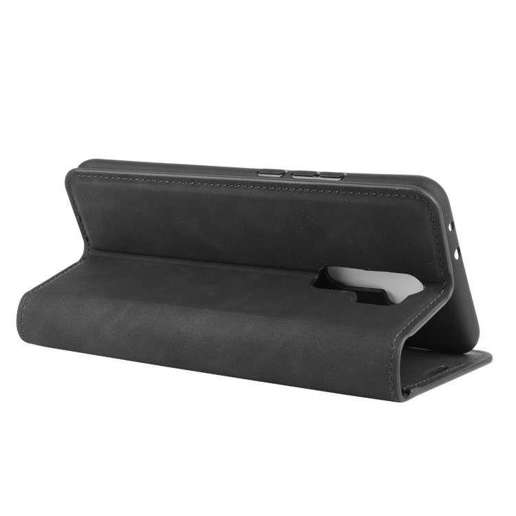 Toucher Cuir Soyeux Cas Stand De Portefeuille Pour Xiaomi Redmi 9 - Noir-4