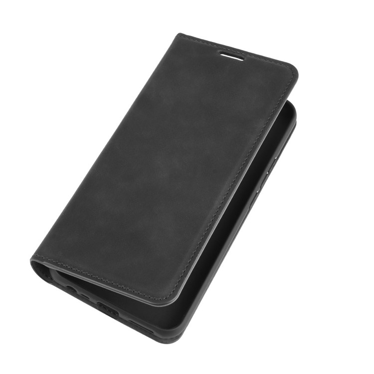 Silky Touch Leather Wallet Stand Case for Xiaomi Redmi 9 - Black-7