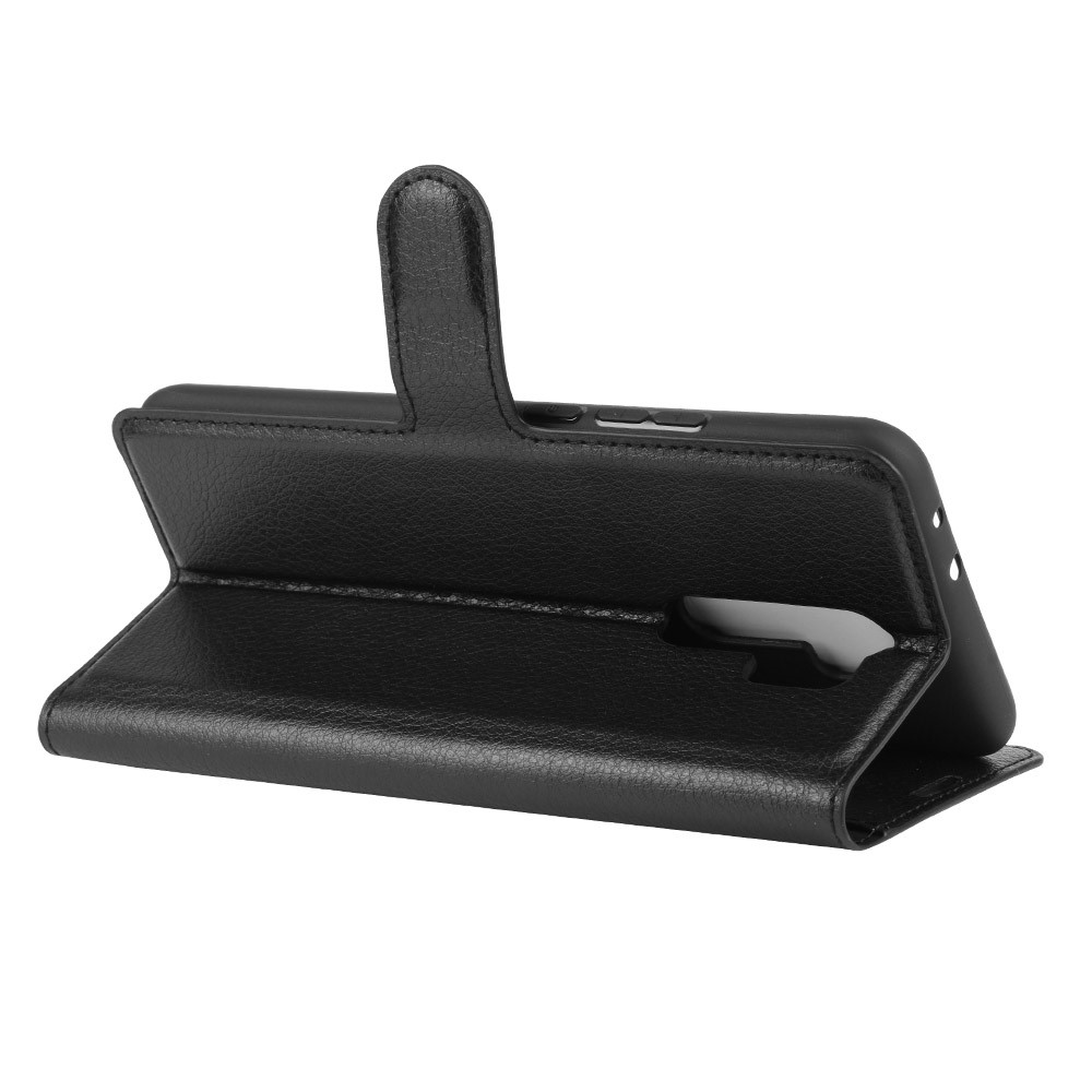 Litchi Texture Wallet Stand Leather Cover Case for Xiaomi Redmi 9 - Black-5