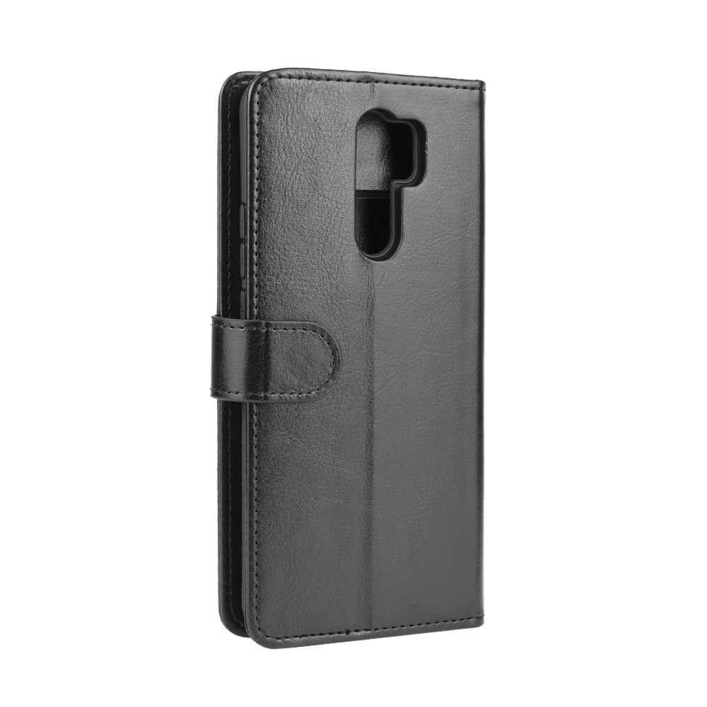 Crazy Horse Skin with Wallet Leather Case for Xiaomi Redmi 9 - Black-8