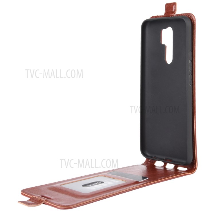 Crazy Horse Skin Vertical Flip Leather Shell for Xiaomi Redmi 9 - Brown-6
