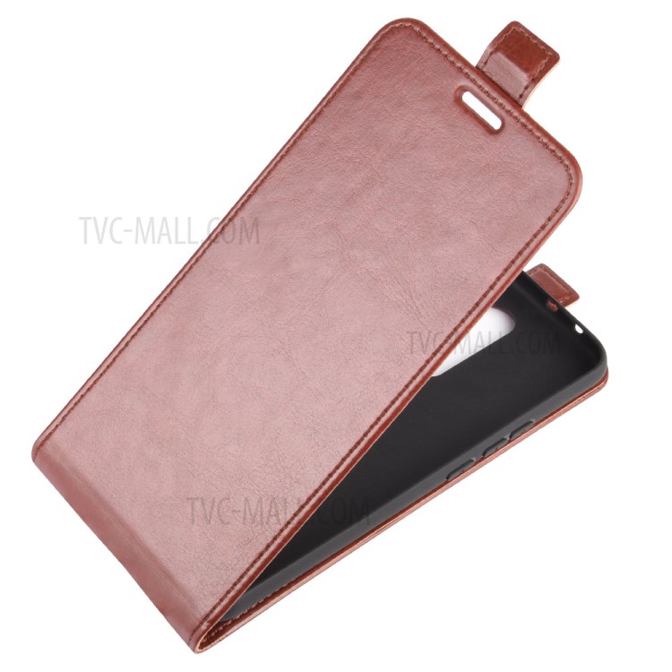 Crazy Horse Skin Vertical Flip Leather Shell for Xiaomi Redmi 9 - Brown-8