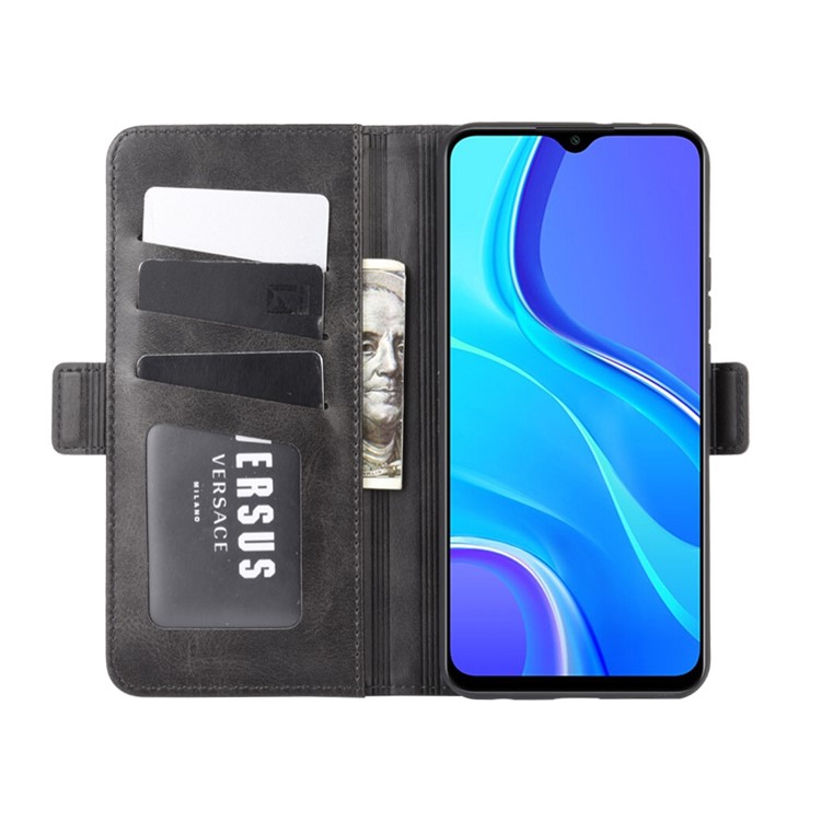 Magnetadsorptionleder Mit Brieftaschenabdeckung Für Xiaomi Redmi 9 - Schwarz-5