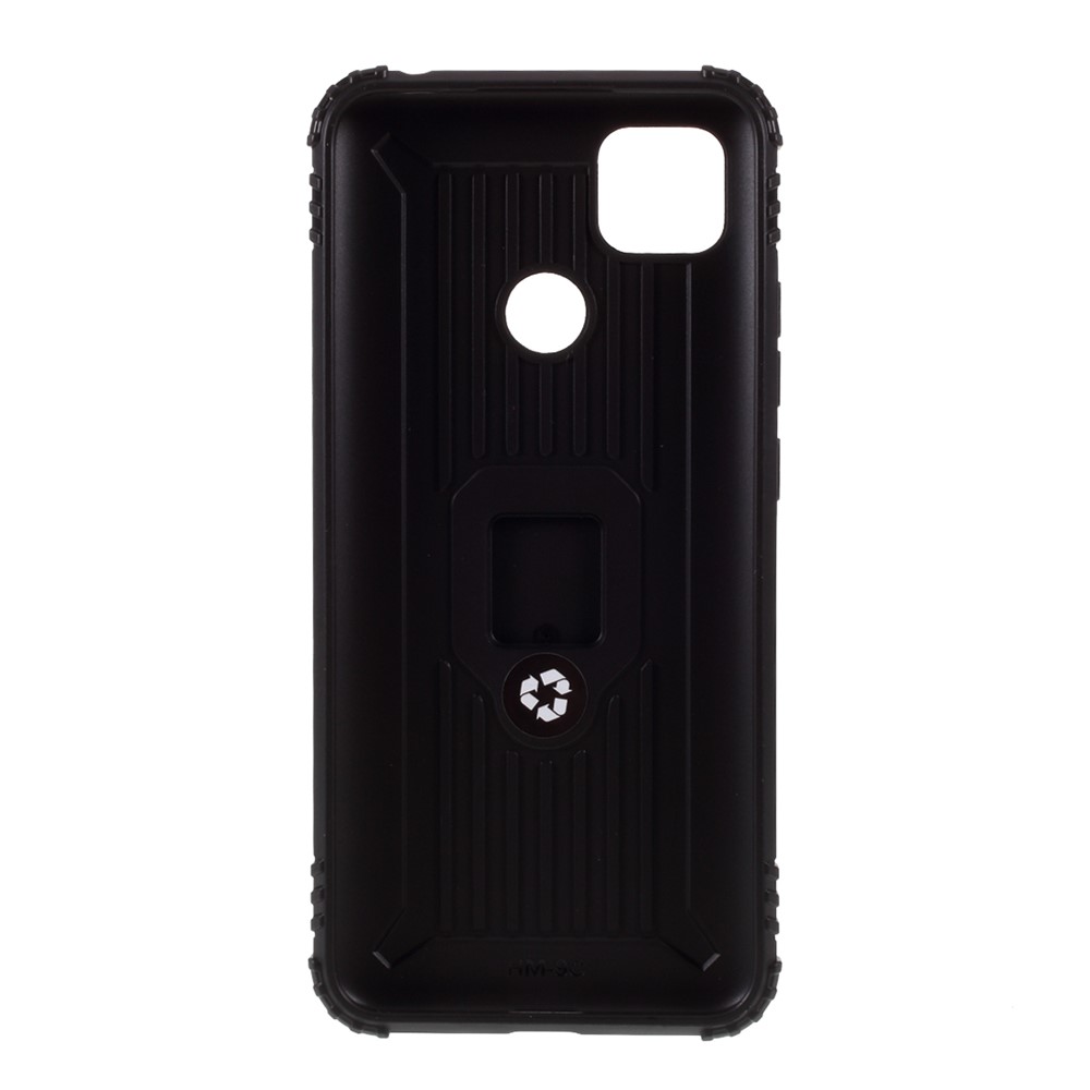 Finger Ring Kickstand Shell Unique TPU Cover for Xiaomi Redmi 9C - Black-3