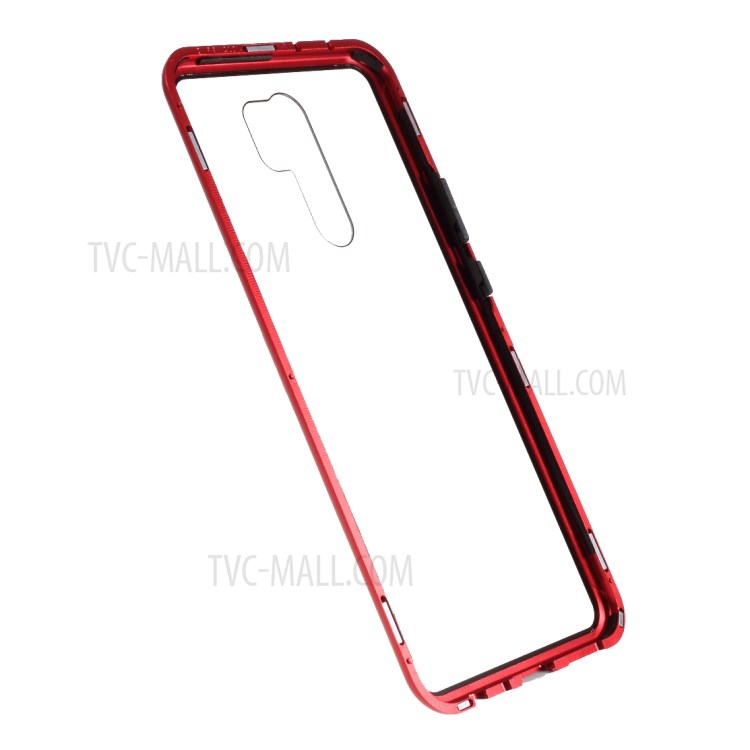 Vidro Temperado Tampa De Adsorção Magnética Para Xiaomi Redmi 9 - Vermelho-3