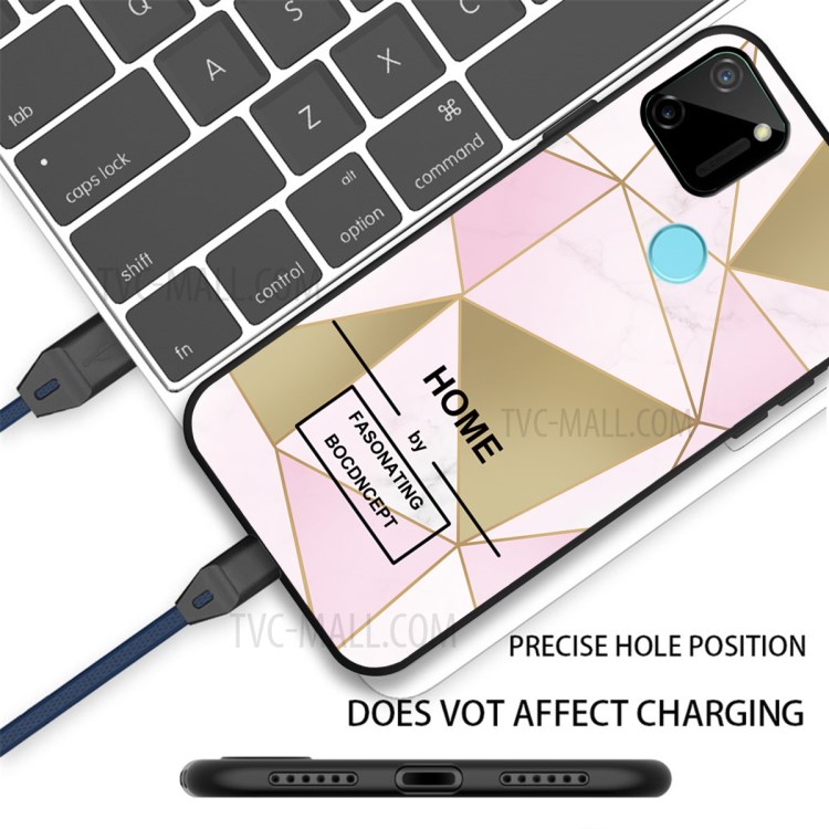 Fashion Marble Patterned Matte Black Soft TPU Case Cover for Xiaomi Redmi 9C - Style A-2