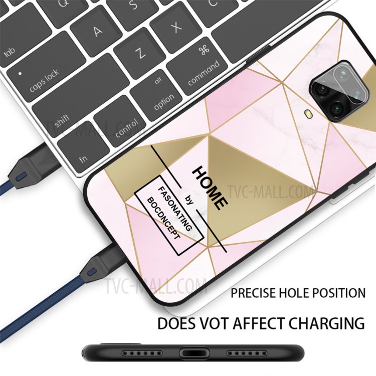 Marble Pattern Matte Black TPU Shell Case for Xiaomi Redmi Note 9S - Style A-2