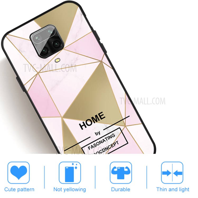 Marble Pattern Matte Black TPU Shell Case for Xiaomi Redmi Note 9S - Style A-5