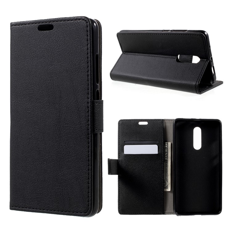 For Xiaomi Redmi Note 4 Protective Wallet PU Leather Case Stand - Black-1