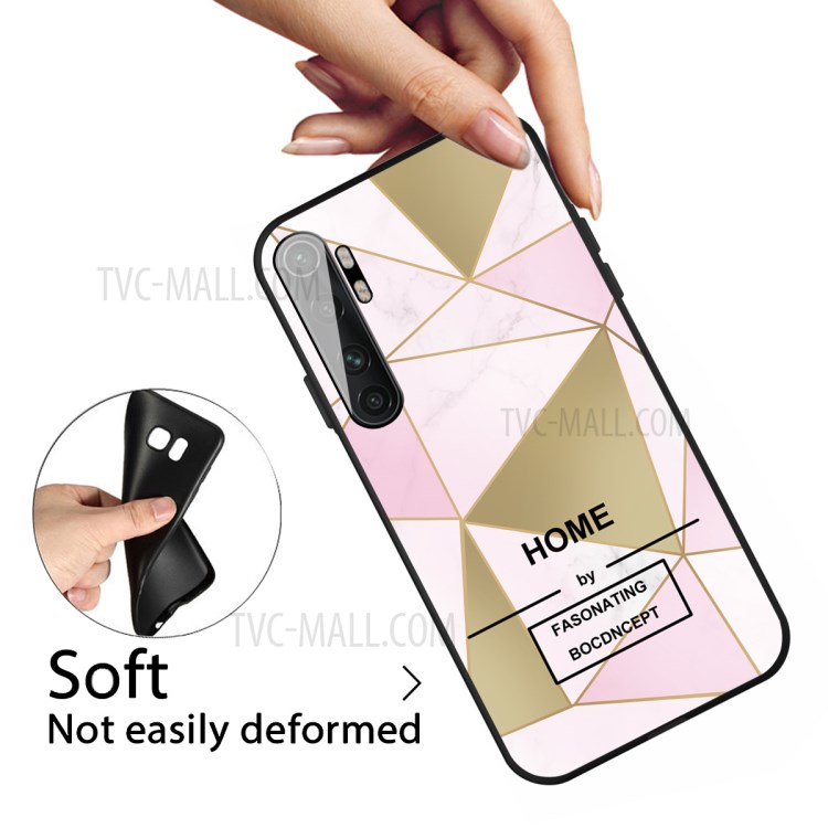 Marble Pattern Matte Black TPU Case for Xiaomi Mi Note 10 Lite - Style A-3