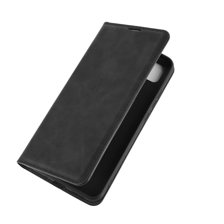 Silky Touch Leather with Wallet Stand Case for Xiaomi Redmi 9C - Black-7