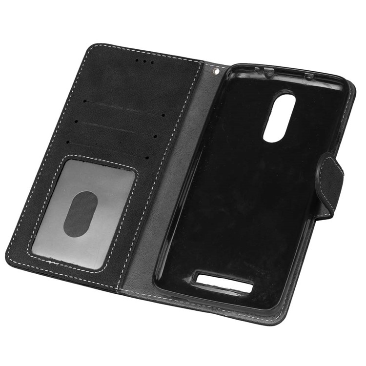 Vintage Matte PU Leather Wallet Case for Xiaomi Redmi Note 3/ Note 3 Pro - Black-10