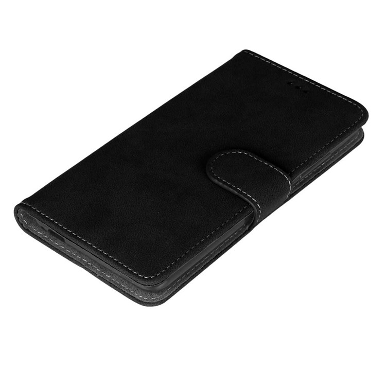 Vintage Matte PU Leather Wallet Case for Xiaomi Redmi Note 3/ Note 3 Pro - Black-11