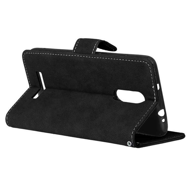 Vintage Matte PU Leather Wallet Case for Xiaomi Redmi Note 3/ Note 3 Pro - Black-13