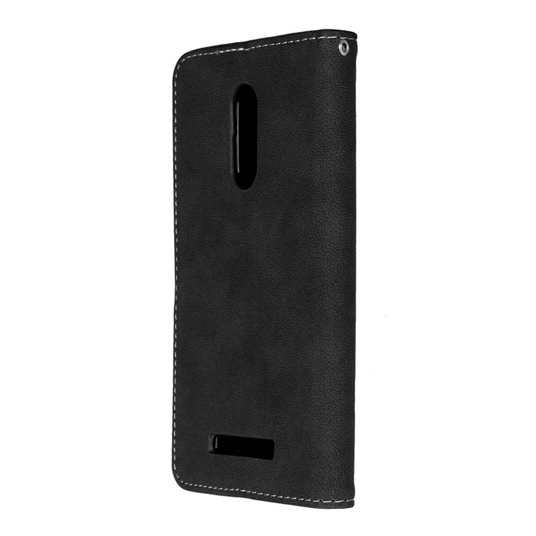 Vintage Matte PU Leather Wallet Case for Xiaomi Redmi Note 3/ Note 3 Pro - Black-8