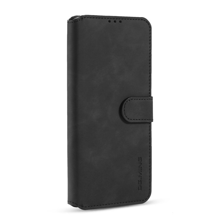 DG.MING Retro Style Case Leather Wallet Stand Cover for Xiaomi Redmi 10X 4G/Note 9 - Black-2