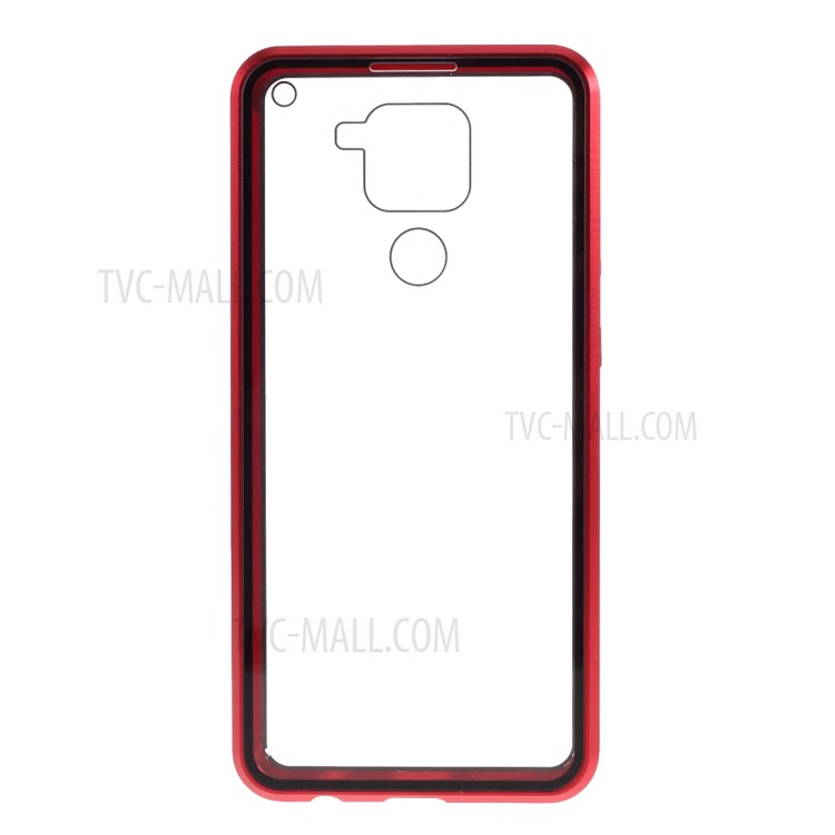 Magnetic Adsorption Tempered Glass + Metal Full Protection Case for Xiaomi Redmi Note 9/Redmi 10X 4G - Red-5