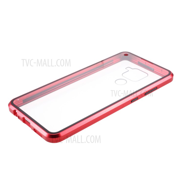 Magnetic Adsorption Tempered Glass + Metal Full Protection Case for Xiaomi Redmi Note 9/Redmi 10X 4G - Red-8