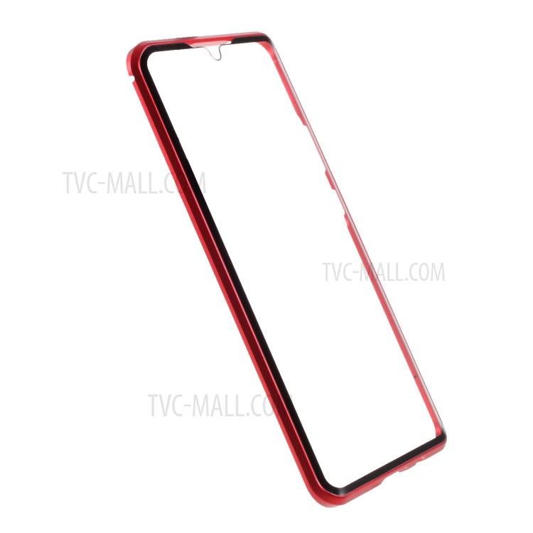 Detachable Shell Metal Magnetic Frame + Tempered Glass Cover for Xiaomi Mi Note 10 Lite - Red-4