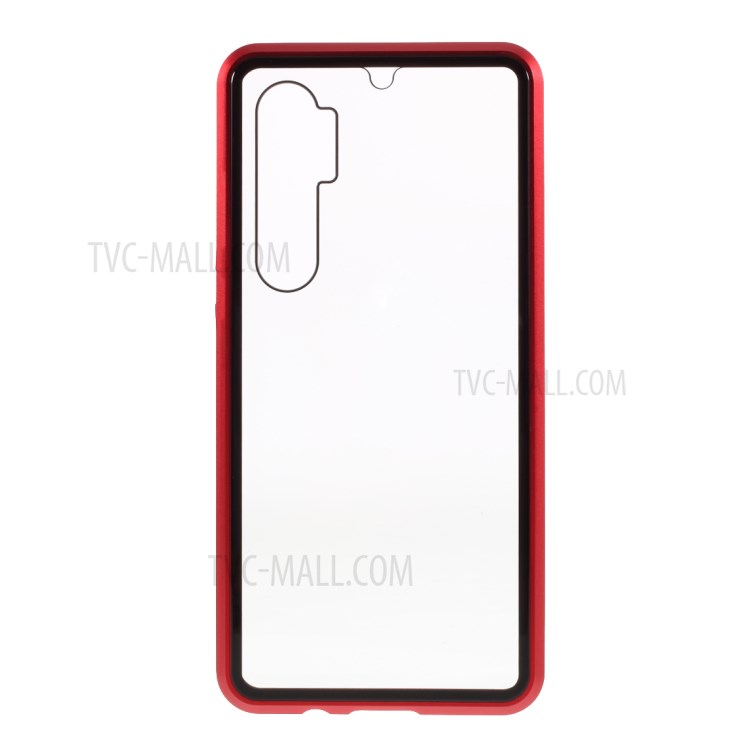 Detachable Shell Metal Magnetic Frame + Tempered Glass Cover for Xiaomi Mi Note 10 Lite - Red-7