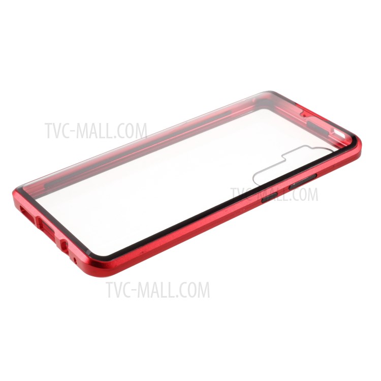 Detachable Shell Metal Magnetic Frame + Tempered Glass Cover for Xiaomi Mi Note 10 Lite - Red-8
