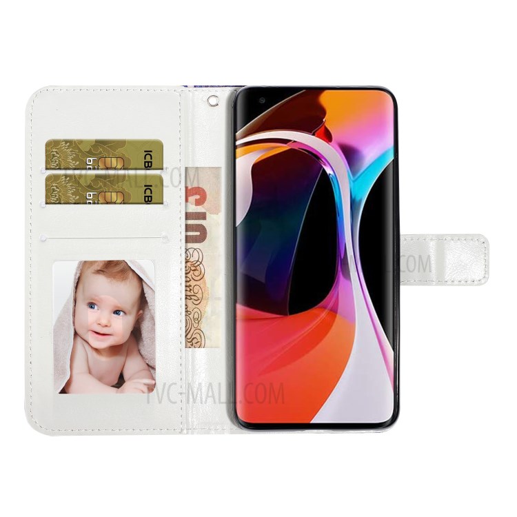 Light Spot Decor Patterned Leather Wallet Case for Xiaomi Mi 10 - Beauty-7