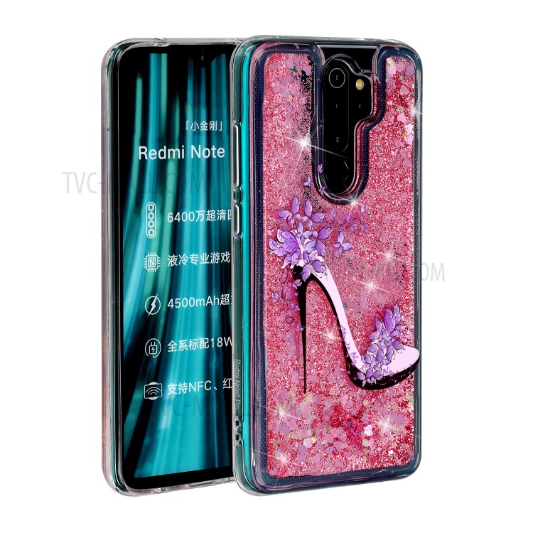 Pattern Printing Glitter Powder Quicksand TPU Protective Case for Xiaomi Redmi Note 8 Pro - High Heels-2