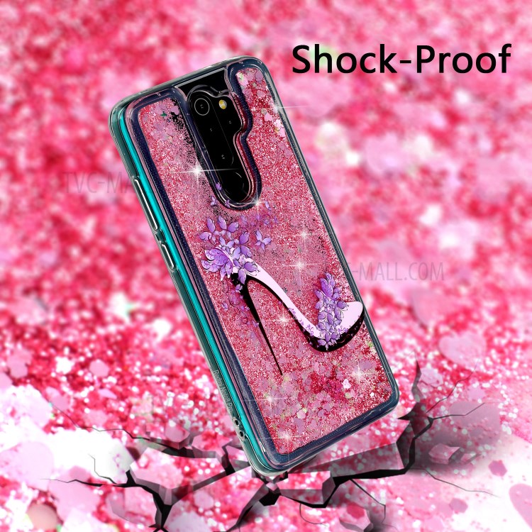 Pattern Printing Glitter Powder Quicksand TPU Protective Case for Xiaomi Redmi Note 8 Pro - High Heels-6