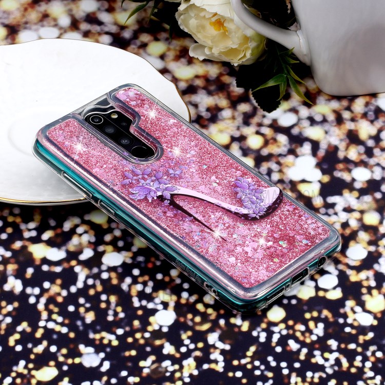 Pattern Printing Glitter Powder Quicksand TPU Protective Case for Xiaomi Redmi Note 8 Pro - High Heels-7