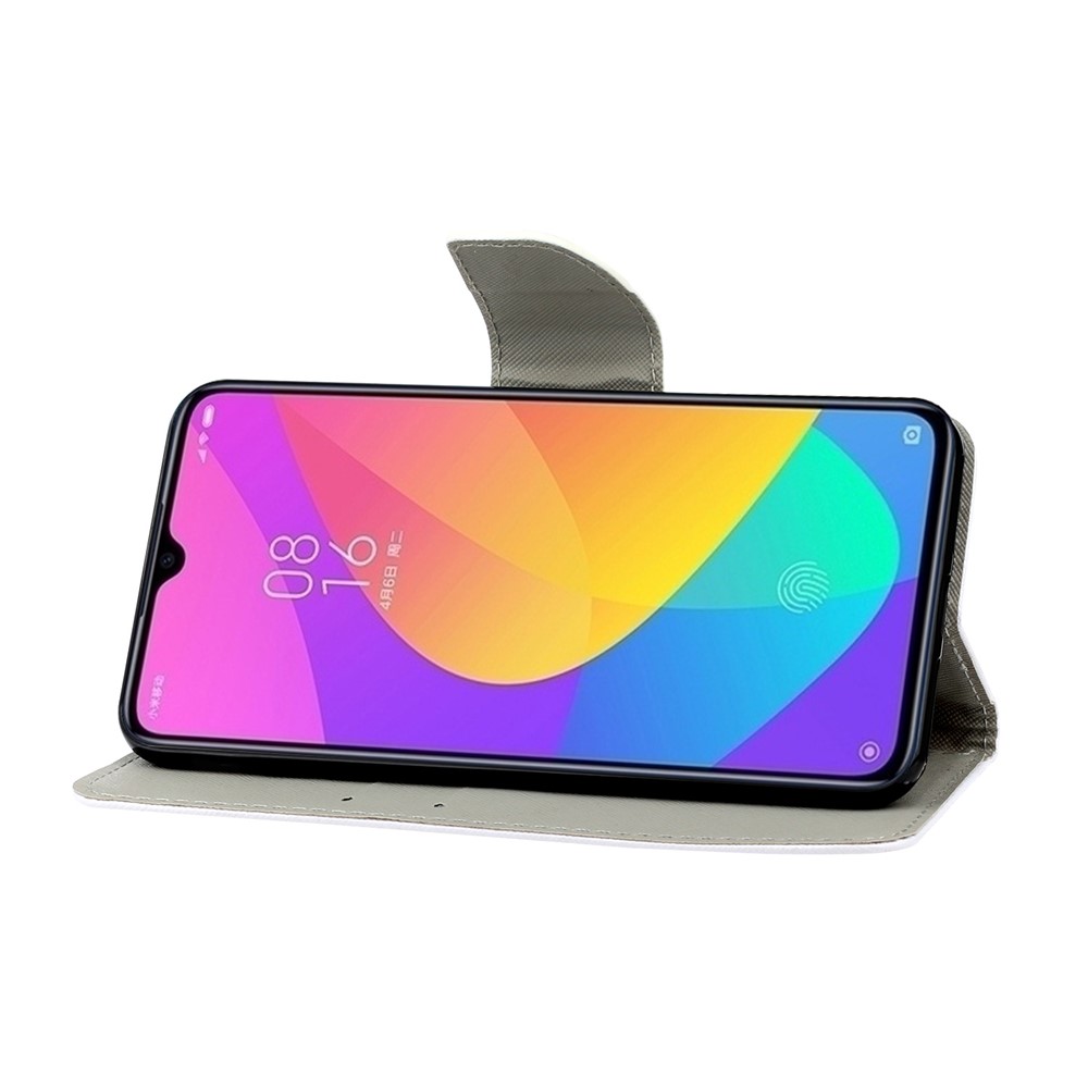 Pattern Printing Flip Leather Case Wallet Phone Cover with Stand for Xiaomi Redmi 9 - Cool Cat-6