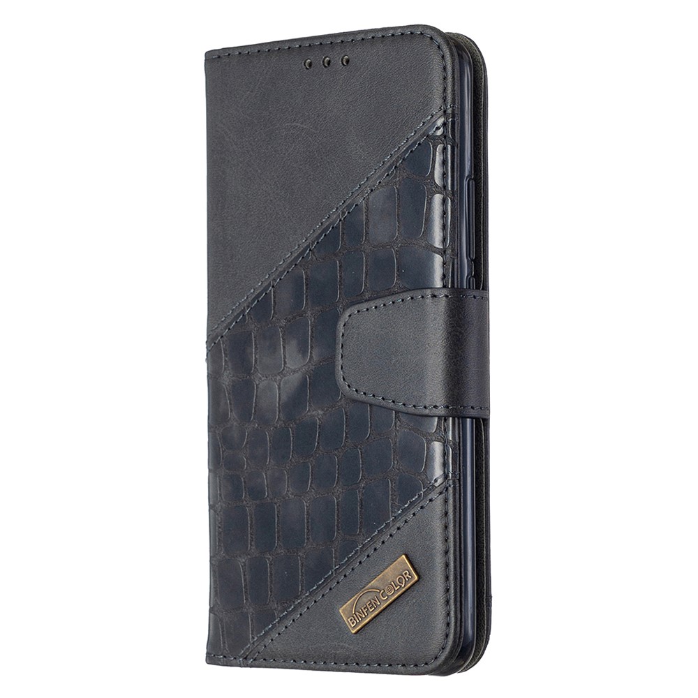 Assorted Color Crocodile Skin Leather Wallet Case for Xiaomi Redmi 9 - Black-4