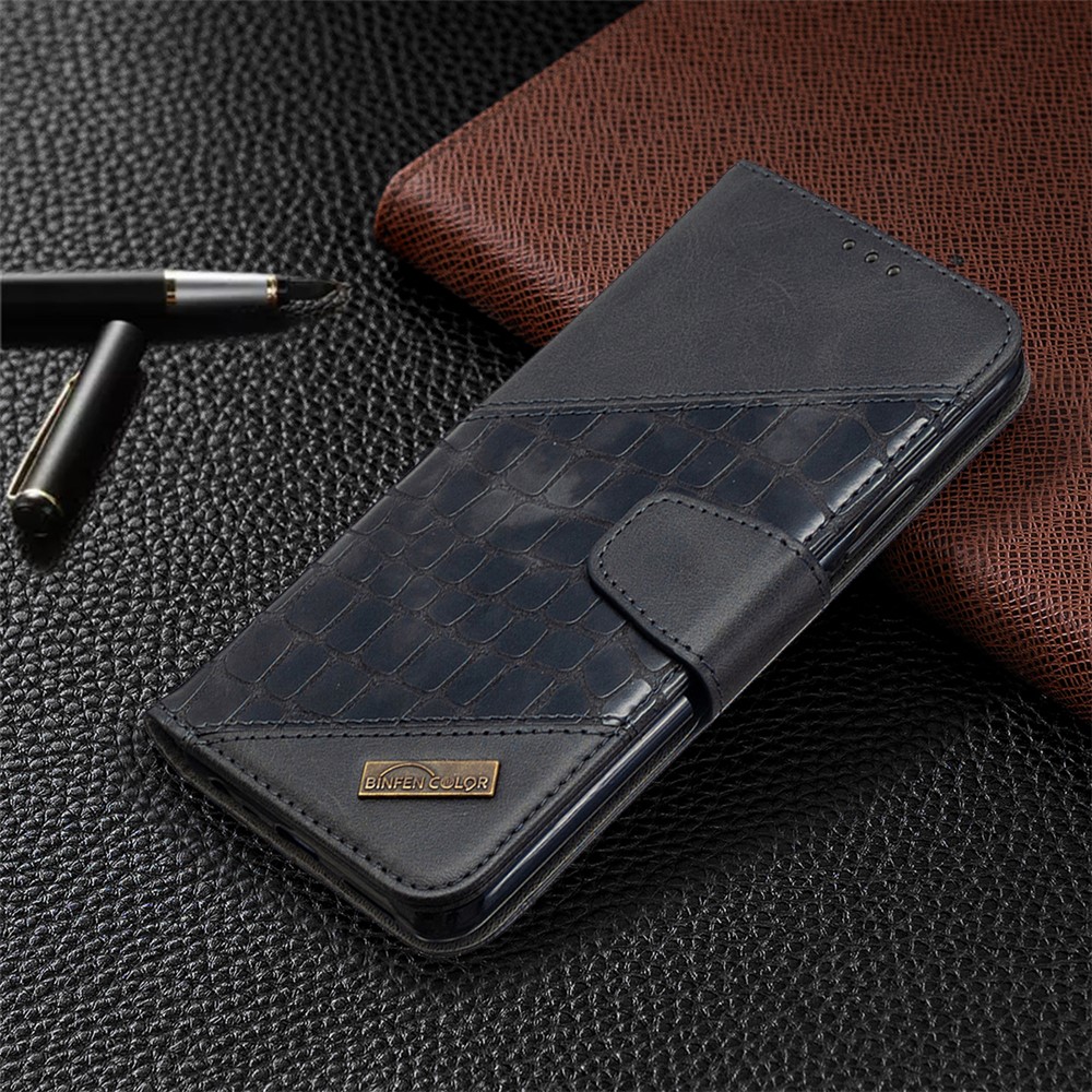 Assorted Color Crocodile Skin Leather Wallet Case for Xiaomi Redmi 9 - Black-7