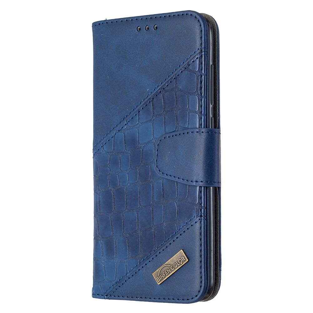 Crocodile Skin Assorted Color Style Leather Wallet Case for Xiaomi Redmi Note 9 / Redmi 10X 4G - Blue-4