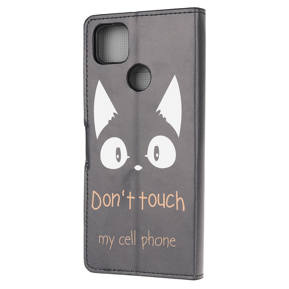 Pattern Printing Wallet Leather Stand Case for Xiaomi Redmi 9C - Do not Touch My Cell Phone-3