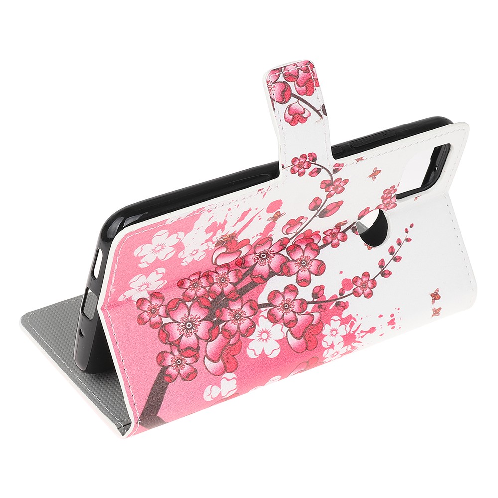 Pattern Printing Wallet Leather Stand Case for Xiaomi Redmi 9C - Plum Blossom-4