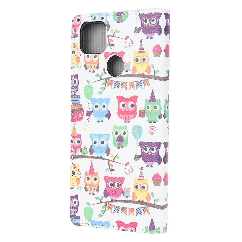 Pattern Printing Wallet Leather Stand Case for Xiaomi Redmi 9C - Multiple Owls-3