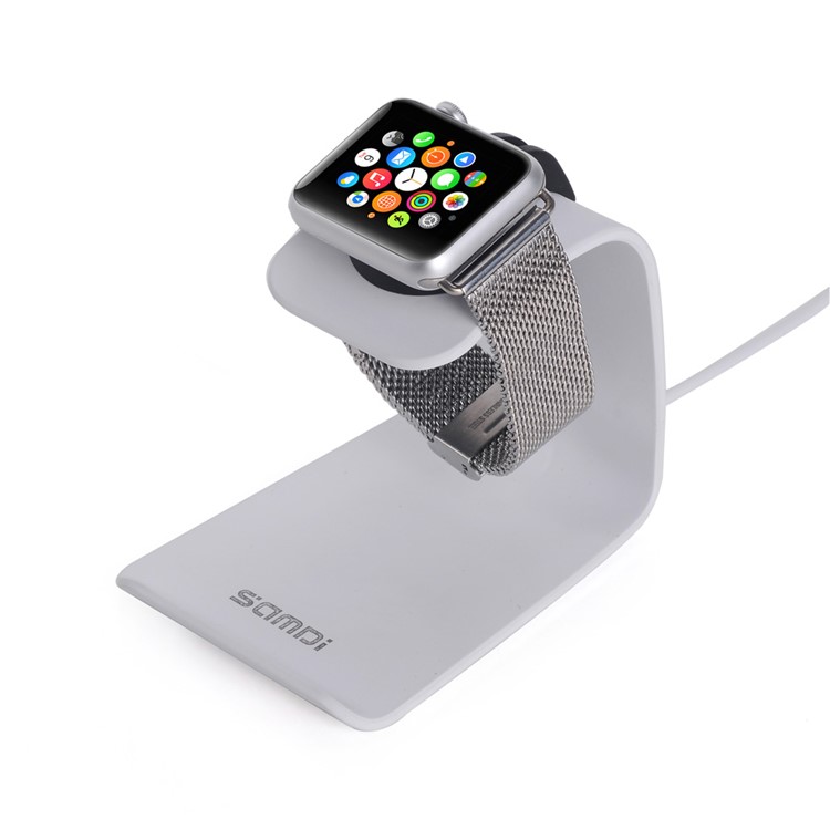 

SAMDI Metal U-shaped Charging Stand Smartphone Desktop Mount for Apple Watch, iPhone etc. - Silver Color