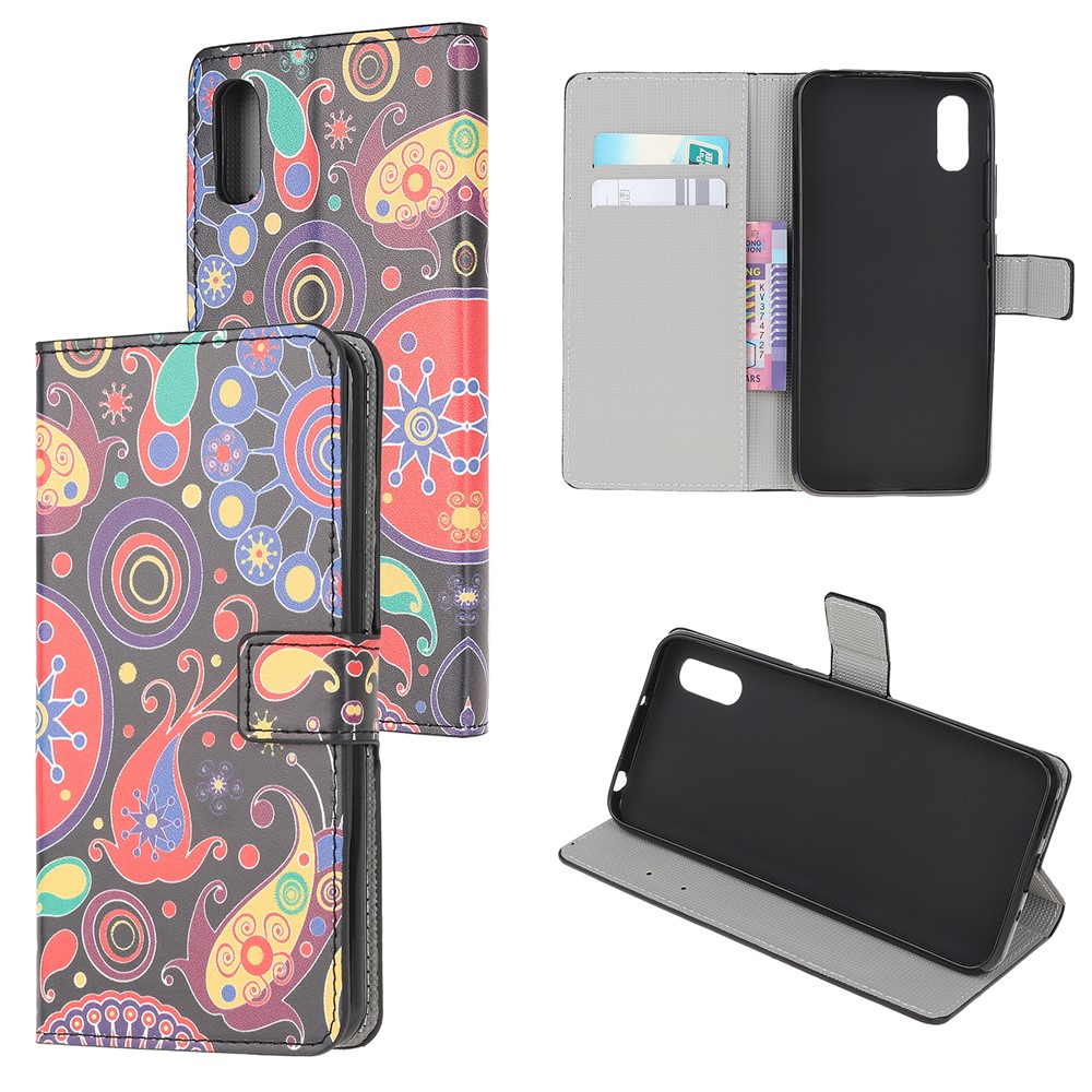 Musterdruck Magnetischer Lederstand Hülle Für Xiaomi Redmi 9A - Paisley Blumen