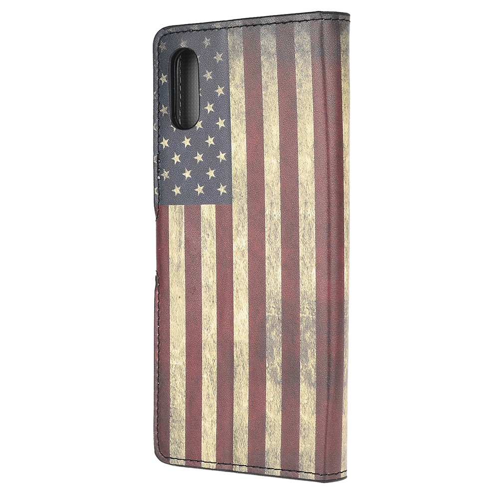 Pattern Printing Magnetic Leather Stand Case for Xiaomi Redmi 9A - Retro American Flag-3