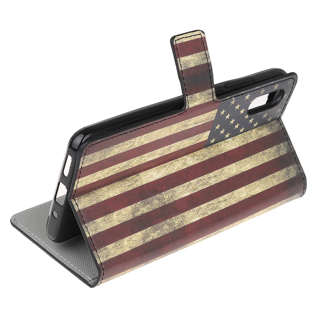 Pattern Printing Magnetic Leather Stand Case for Xiaomi Redmi 9A - Retro American Flag-4